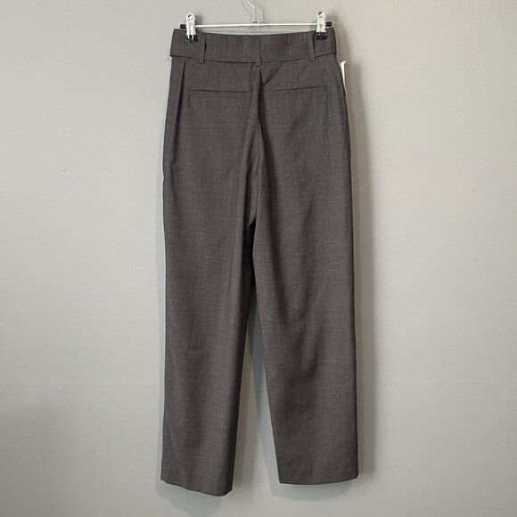 New Aritzia Wilfred Jallade Wool Blend Tie Crop Trouser Charcoal 0 $148 - Picture 3 of 8
